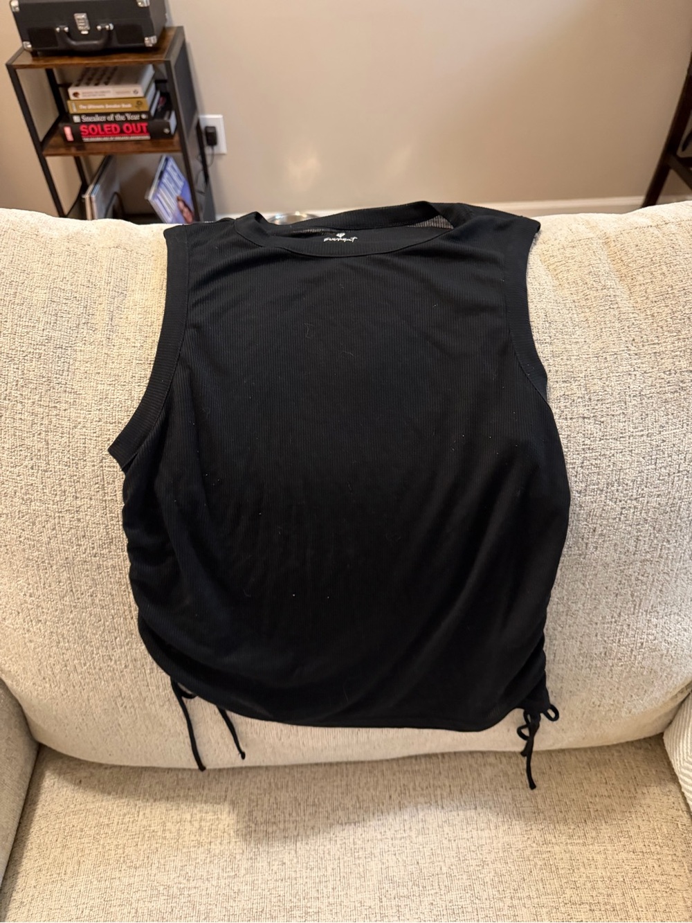 Free people movement black tank top with side tie detail in size M #tiedetail